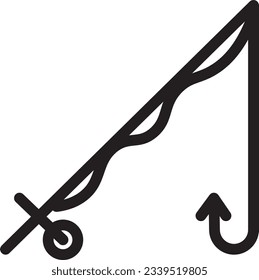 Fish Hook Rod Outline Icon