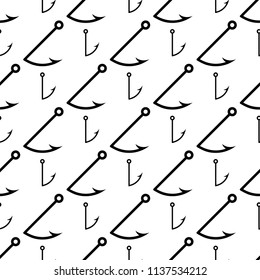 Fish Hook Seamless Pattern Design Vector Art Illustration