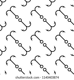 Fish Hook Seamless Pattern Design Vector Art Illustration