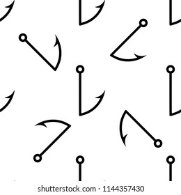 Fish Hook Seamless Pattern Design Vector Art Illustration