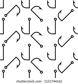 Fish Hook Seamless Pattern Design Vector Art Illustration