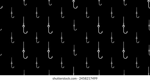 Fish Hook Seamless Pattern Design Vector Art Illustration