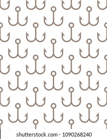 Fish Hook Seamless Pattern Vector Illustration