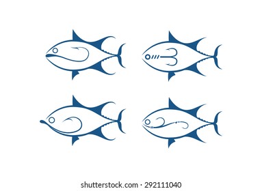 fish and hook, vector