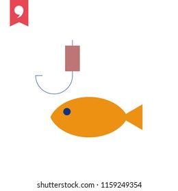 fish hook vector icon