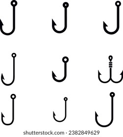 fish hook vector icon for web design