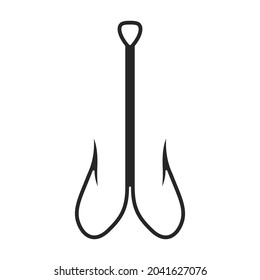 Fish hook vector icon.Black vector icon isolated on white background fish hook.