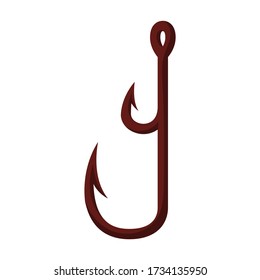 Fish hook vector icon.Cartoon vector icon isolated on white background fish hook.