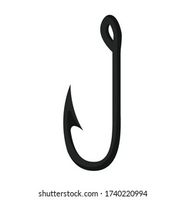 Fish hook vector icon.Cartoon vector icon isolated on white background fish hook.