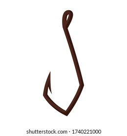 Fish hook vector icon.Cartoon vector icon isolated on white background fish hook.