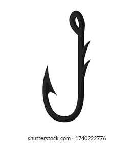 Fish hook vector icon.Cartoon vector icon isolated on white background fish hook.