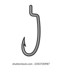 Fish hook vector icon.Cartoon vector icon isolated on white background fish hook.