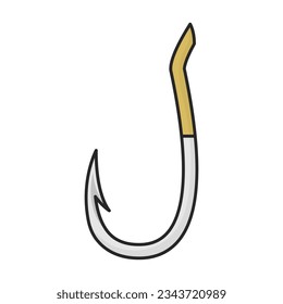 Fish hook vector icon.Cartoon vector icon isolated on white background fish hook.