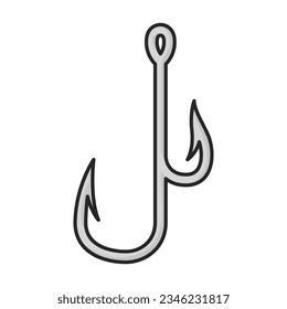 Fish hook vector icon.Cartoon vector icon isolated on white background fish hook.