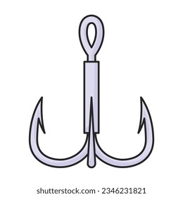 Fish hook vector icon.Cartoon vector icon isolated on white background fish hook.
