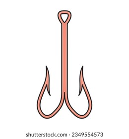 Fish hook vector icon.Cartoon vector icon isolated on white background fish hook.