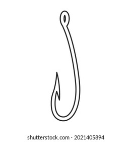 Fish hook vector icon.Outline vector icon isolated on white background fish hook.