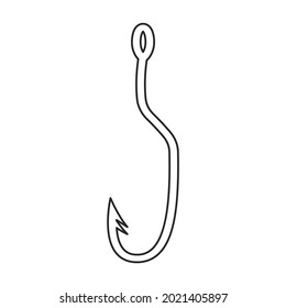 Fish hook vector icon.Outline vector icon isolated on white background fish hook.