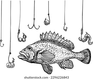 Fishing hook. Vector drawing Stock Vector by ©Marinka 132929090