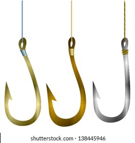fish hooks set in color