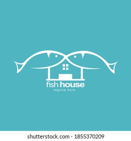 fish house for company logo, fish farm logo,restaurant, etc.