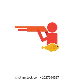 Fish Hunt Logo Icon Design