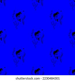 fish hunt, seamless pattern, vector illustration
