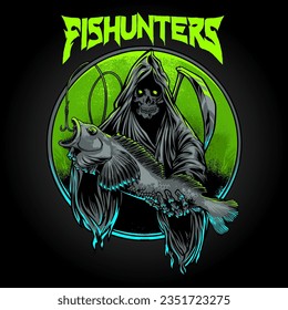 the fish hunter with dark art style