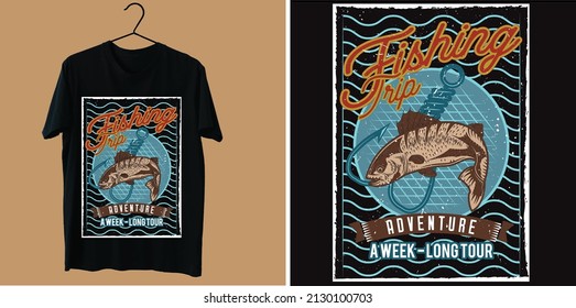 FISH HUNTING t shirt design vector
