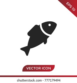 Fish icon. Animal symbol, flat vector illustration.