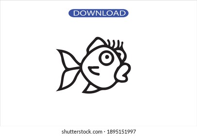 símbolo de icono de pescado o logotipo de gran calidad