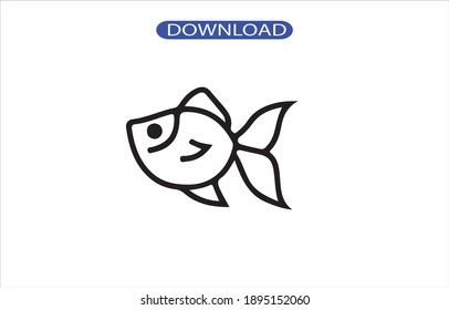 símbolo de icono de pescado o logotipo de gran calidad