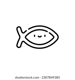 icono de pescado con color negro