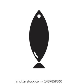 fish icon black and isolated vector illustration