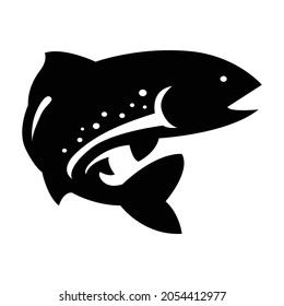 Fish icon black silhouette design template.