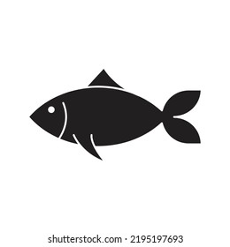 Fish icon black silhouette. Fisheries logo symbol. aquarium fish icon. isolated on white background