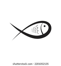 fish icon black vector design 