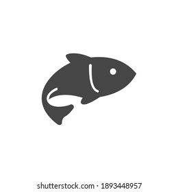 Fish Icon Black and White Vector Graphic