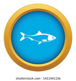 Fish icon blue vector isolated on white background for any design
