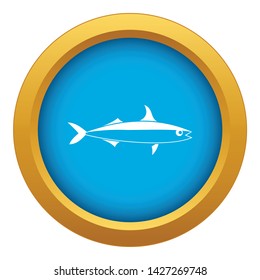 Fish icon blue vector isolated on white background for any design