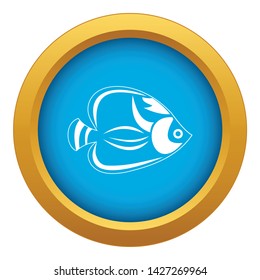 Fish icon blue vector isolated on white background for any design