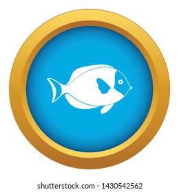 Fish icon blue vector isolated on white background for any design