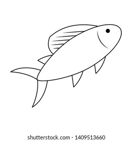 fish icon cartoon isolated vector illustration graphic design