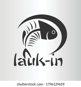 Icono de pez en círculo aislado en fondo blanco. Plantilla de logotipo de pesca. Concepto de ilustración vectorial. 