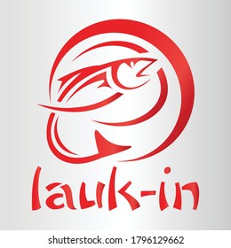 Fish icon in circle isolated on white background. Fishing logo template. Vector illustration Concept. 