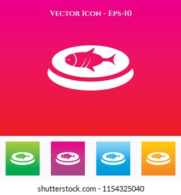 Fish Icon in Colored Square box. eps-10