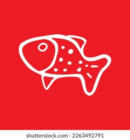 Fish icon, common graphic resources, vector illustration.