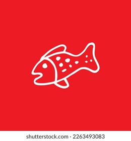 Icono de pescado, recursos gráficos comunes, ilustración vectorial.