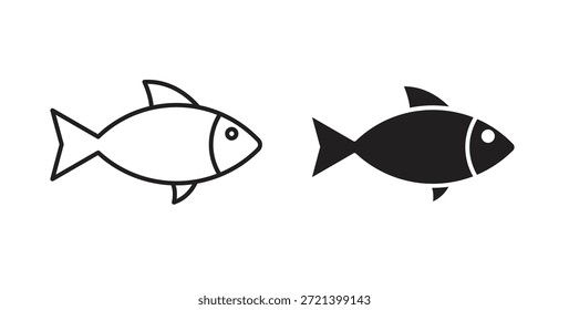 Conjunto de concepto de icono de pescado. Colección de íconos simple