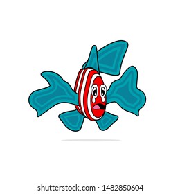 Fish icon concept vector design with white background